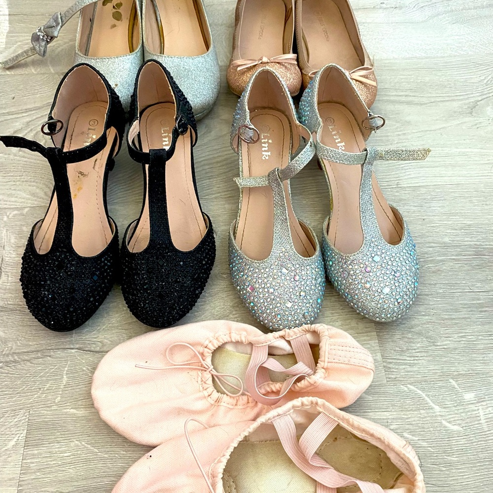 Bundle of size 3 girls sparkle heels and flats